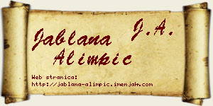 Jablana Alimpić vizit kartica